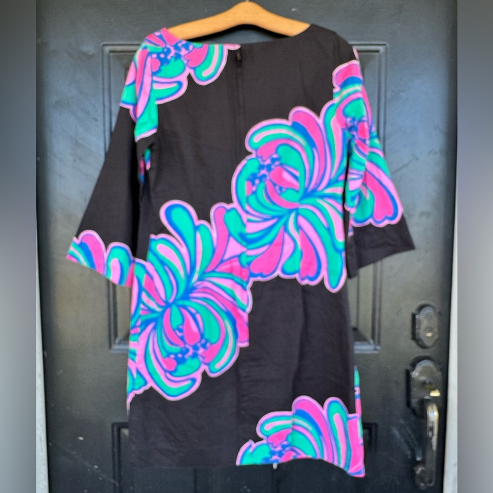 LILY PULITZER Shauna Tunic Dress in Black Novelty Big Bang Sz 8 $198 - Picture 2 of 8